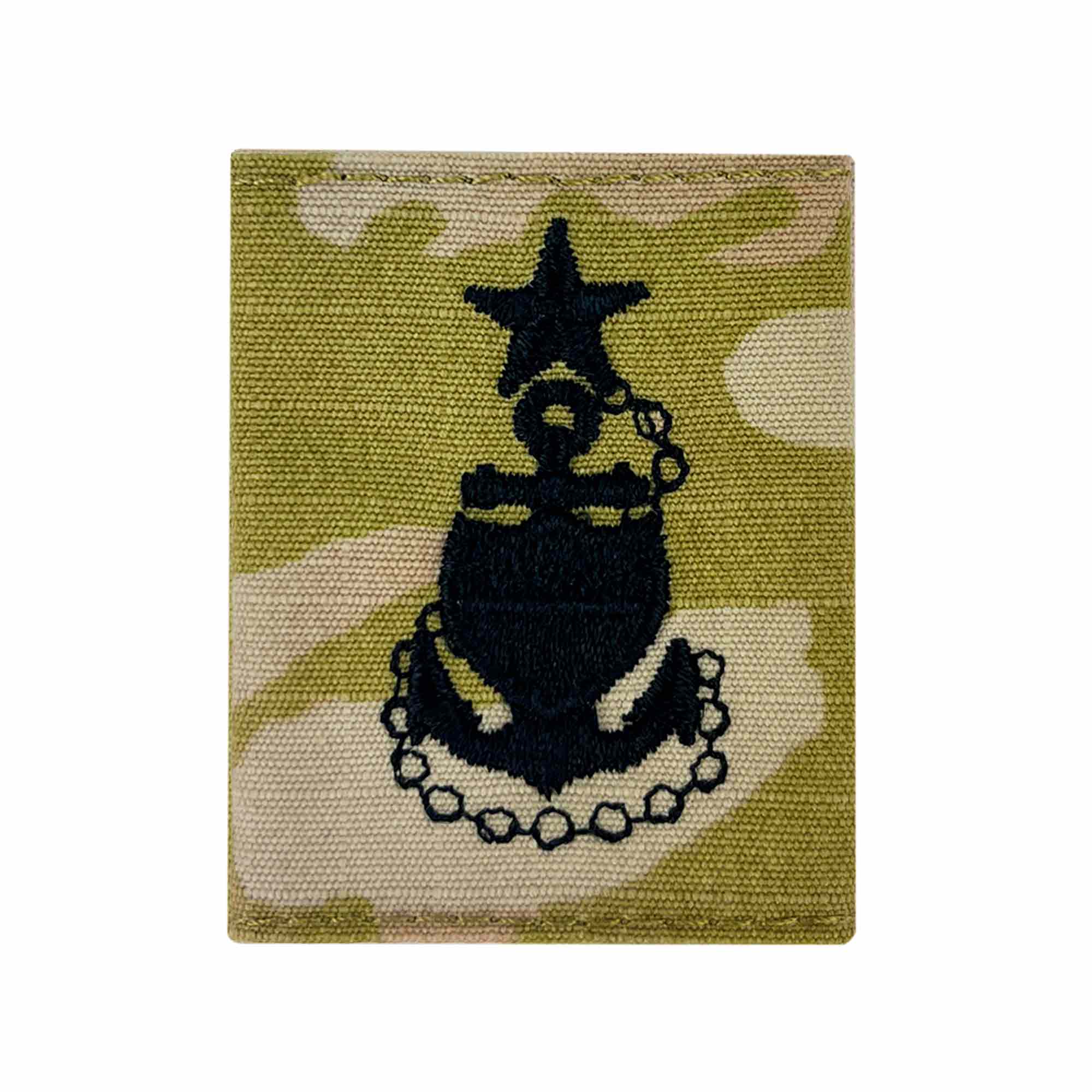 Coast Guard Parka Tab embroidered on OCP: E-8 Senior Chief Petty Officer