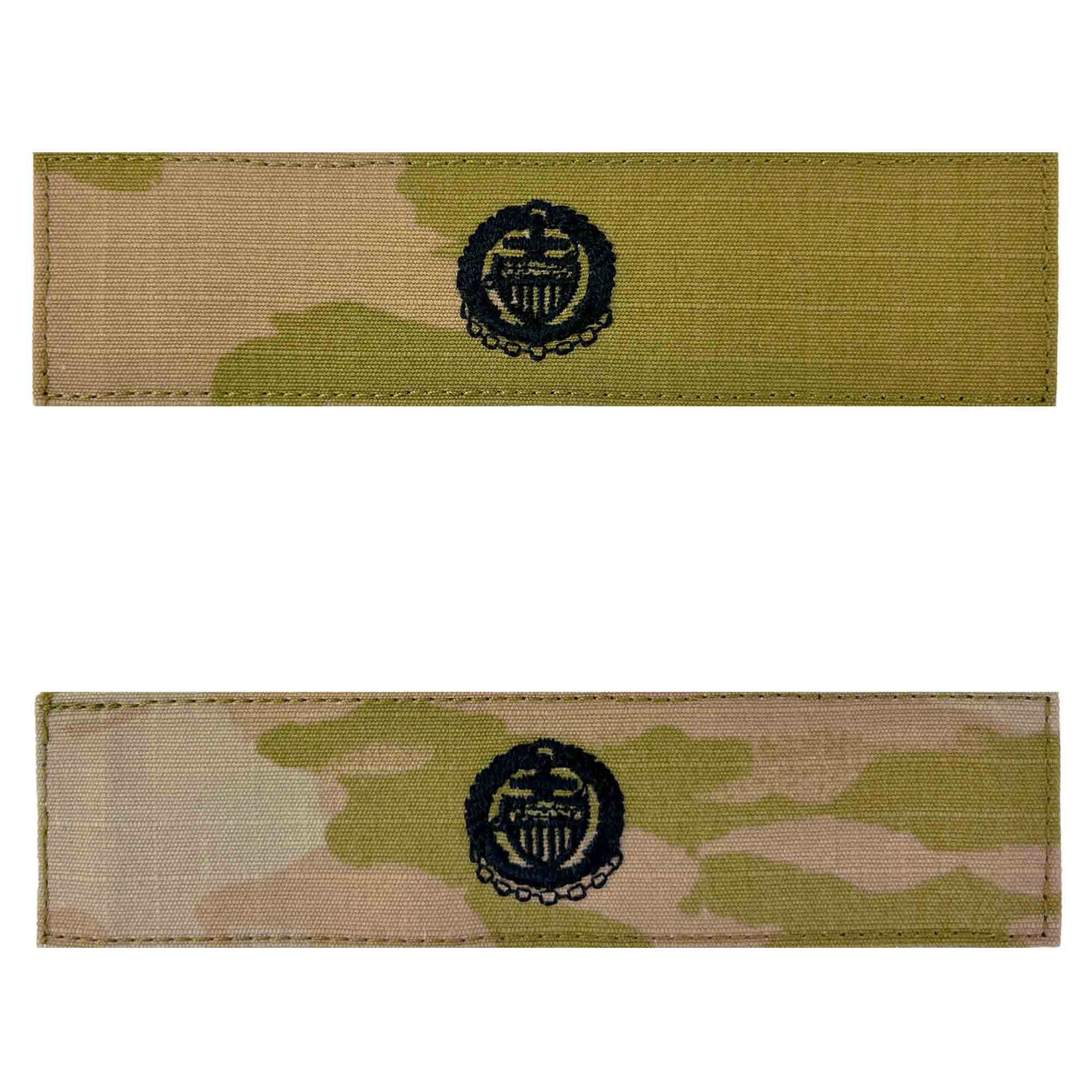 Coast Guard Badge embroidered on OCP with hook closure: Command Afloat