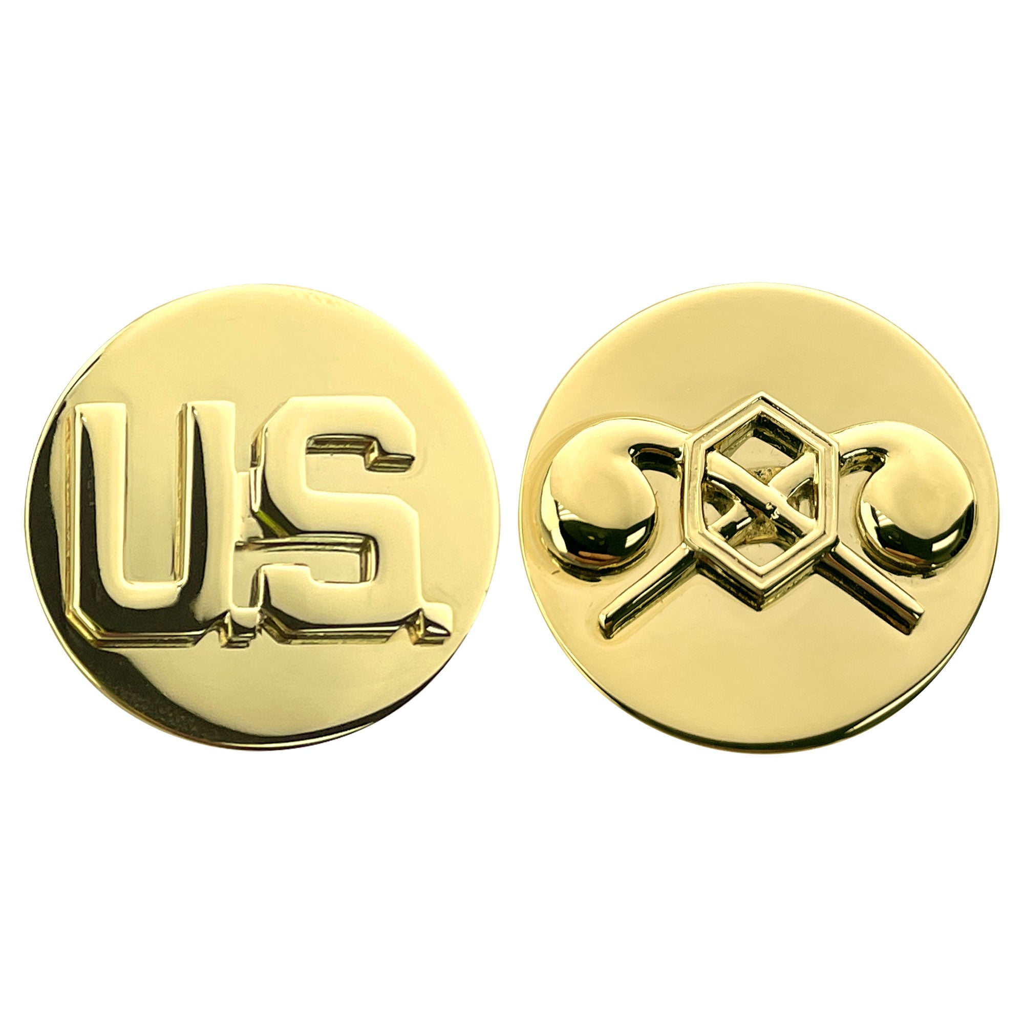 Army Enlisted Branch of Service Collar Device: U.S. and Chemical