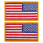 Flag Patch: United States of America - hook closure gold edge reversed