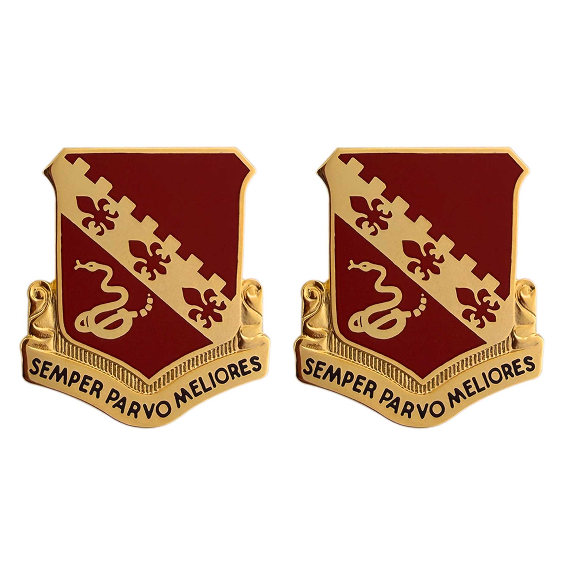 Army Crest: 130th Field Artillery Army National Guard Kansas - Semper Parvo Meliores