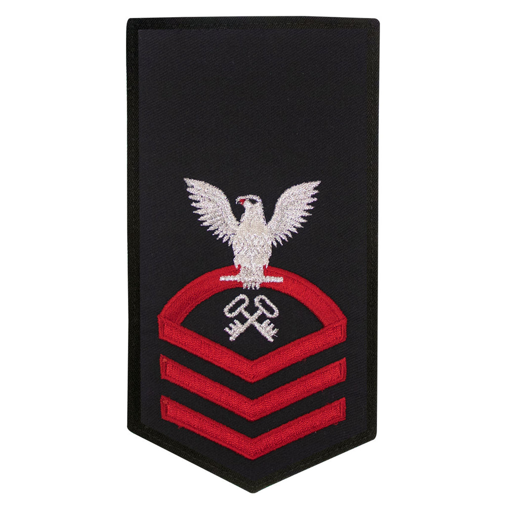 Navy E7 FEMALE Rating Badge: LS Logistics Specialist - seaworthy red o ...