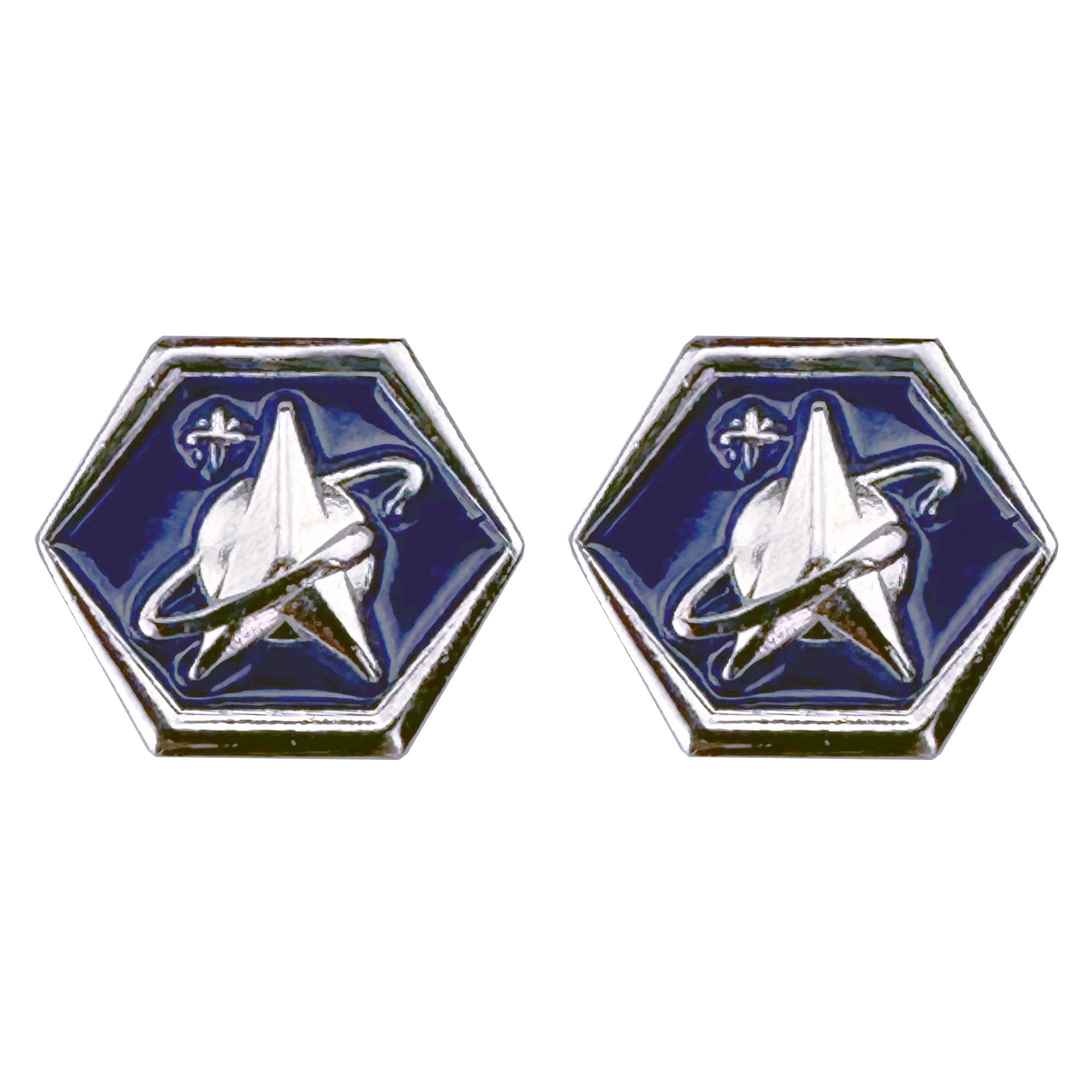 Space Force Cuff Links: Silver Mirror