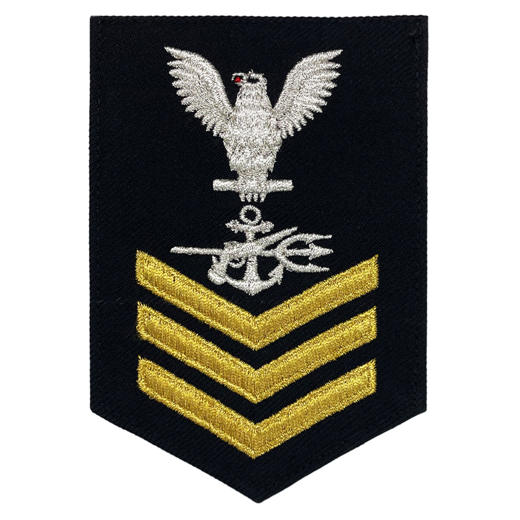 Navy E6 FEMALE Rating Badge: Special Warfare Operator - New Serge for Jumper