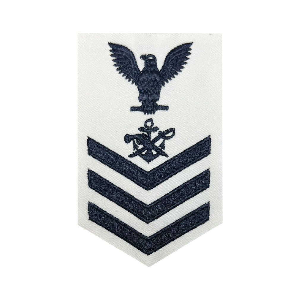 Navy E6 FEMALE Rating Badge: Special Warfare Boat Operator - white