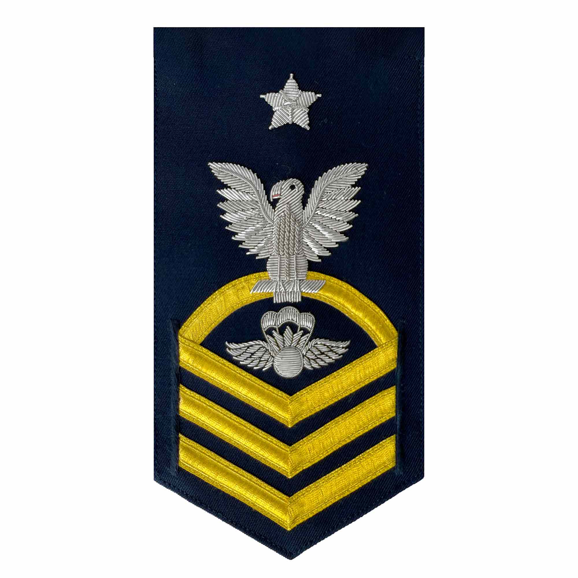 Coast Guard E8 Rating Badge:  Aviation Survival Technician - blue