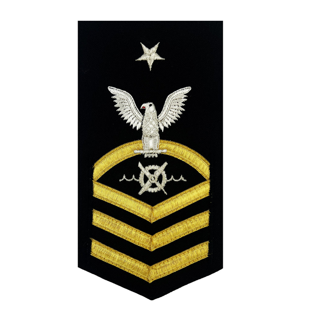 Navy E8 MALE Rating Badge: Robotics Warfare Specialist - vanchief on blue