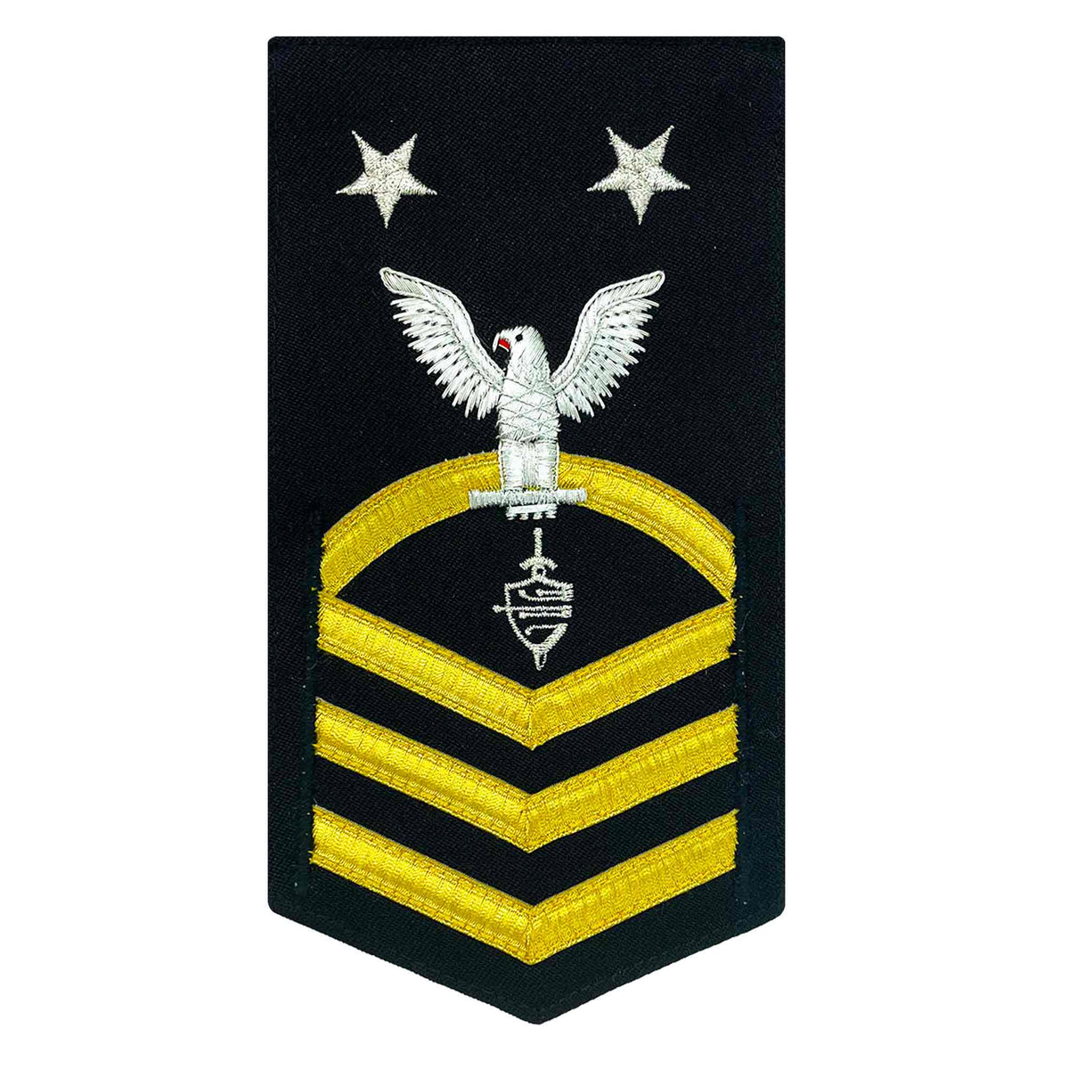 Male Raiting Guide Incel USN Male E-9 Vanchief on Blue Cyber Warfare Technician Rating Badge