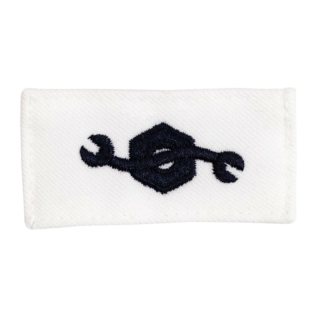 Navy Rating Badge: Striker Mark for CM Construction Mechanic - white CNT for dress uniforms