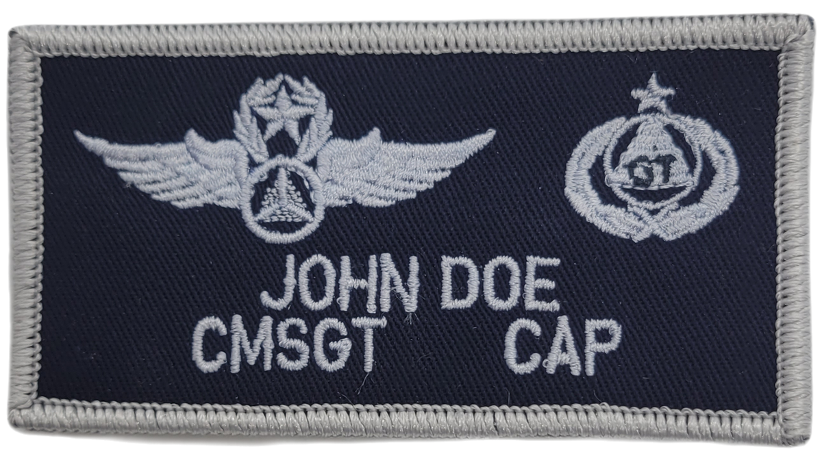 Civil Air Patrol Blue Cloth Name Patch Dual Emblem