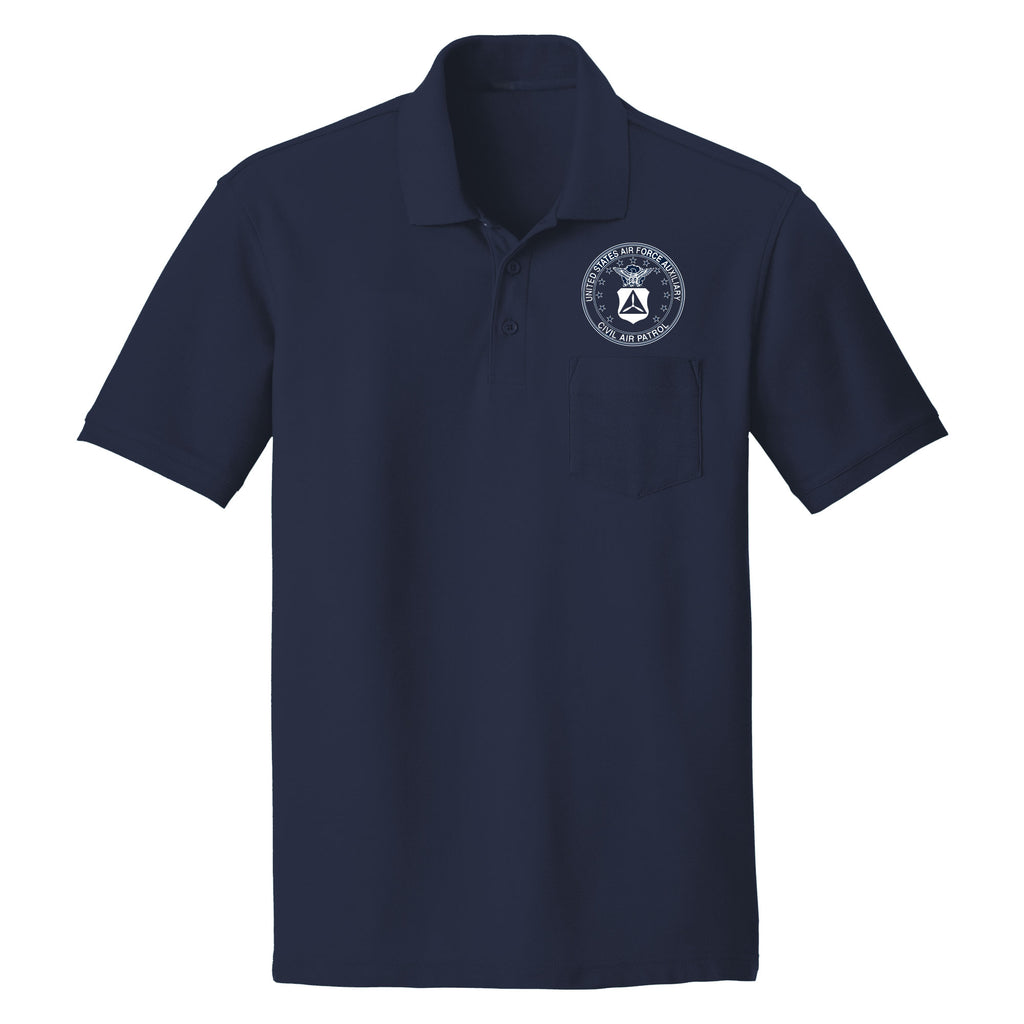 Civil Air Patrol Navy Blue Golf Shirt with Screened Seal Uniform ...