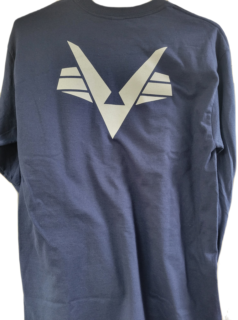 Civil Air Patrol Leisure Shirt: Male Long Sleeve T-Shirt (Navy) with Grey Flying V