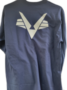 Civil Air Patrol Leisure Shirt: Male Long Sleeve T-Shirt (Navy) with Grey Flying V