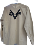 Civil Air Patrol Leisure Shirt: Male Long Sleeve T-Shirt (Sand) with Black Flying V.