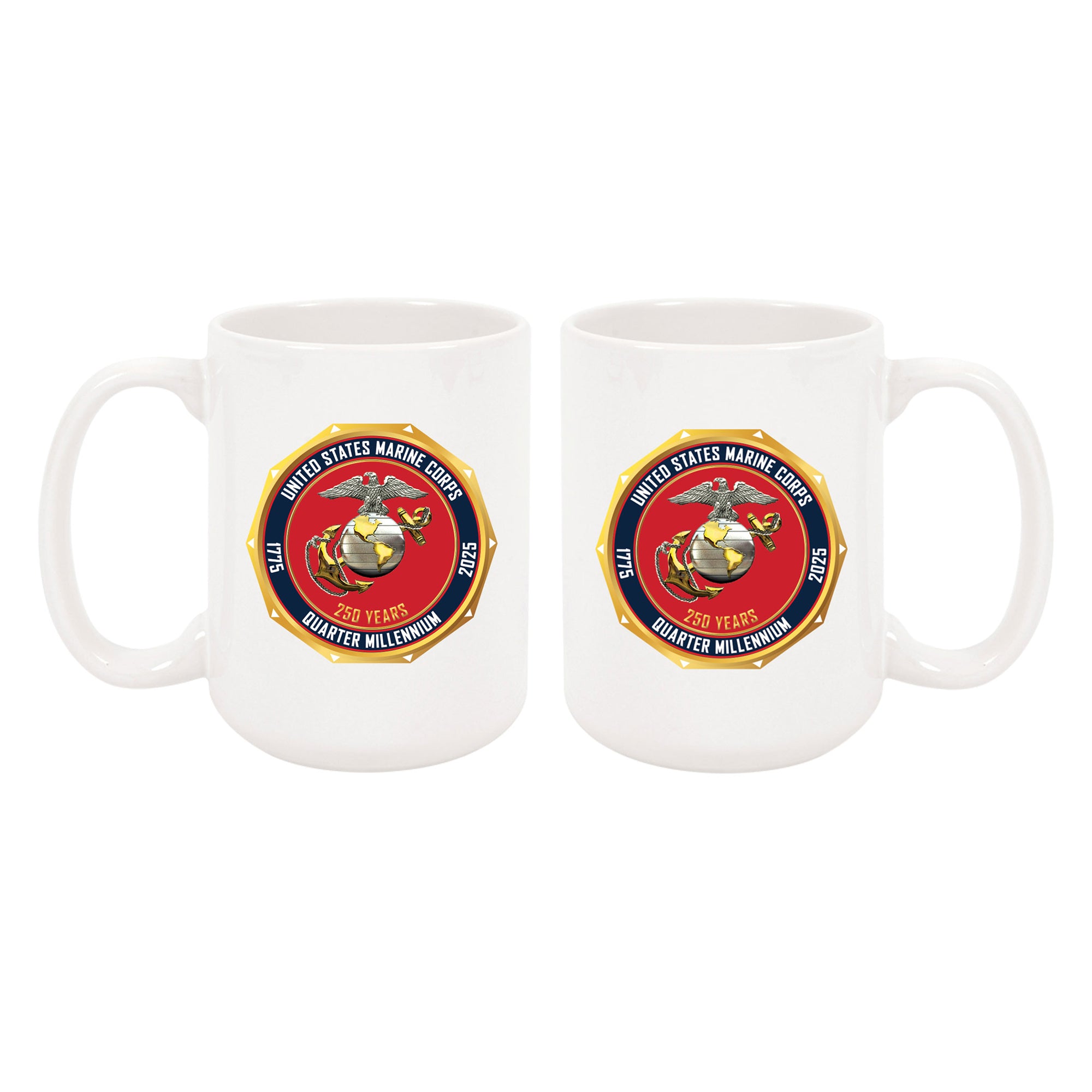 Marine Corps 250th: 15oz Mug White Ceramic