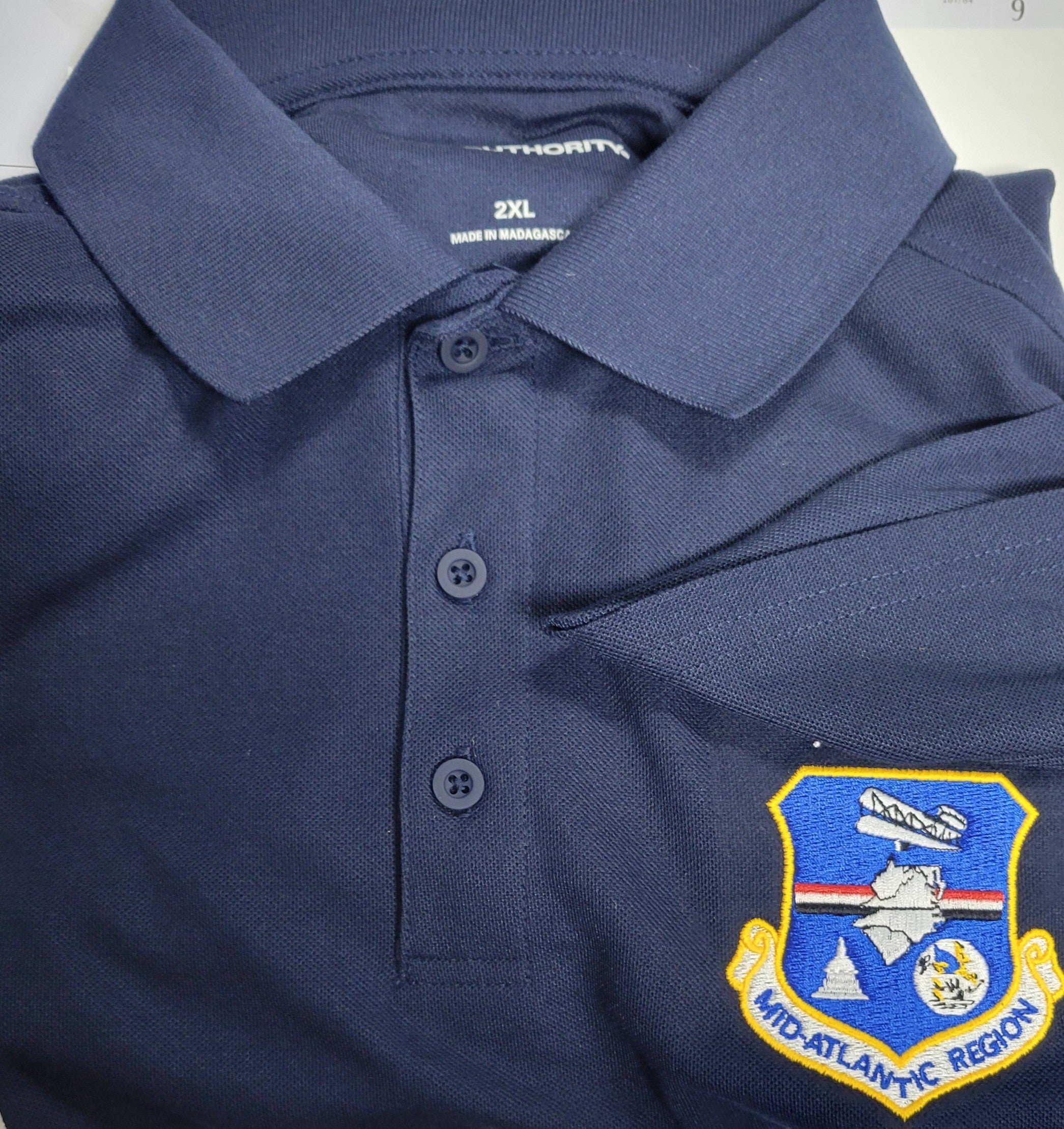 Civil Air Patrol Leisure Shirt: Polo (Navy Blue) with Wing/Region Emb Male