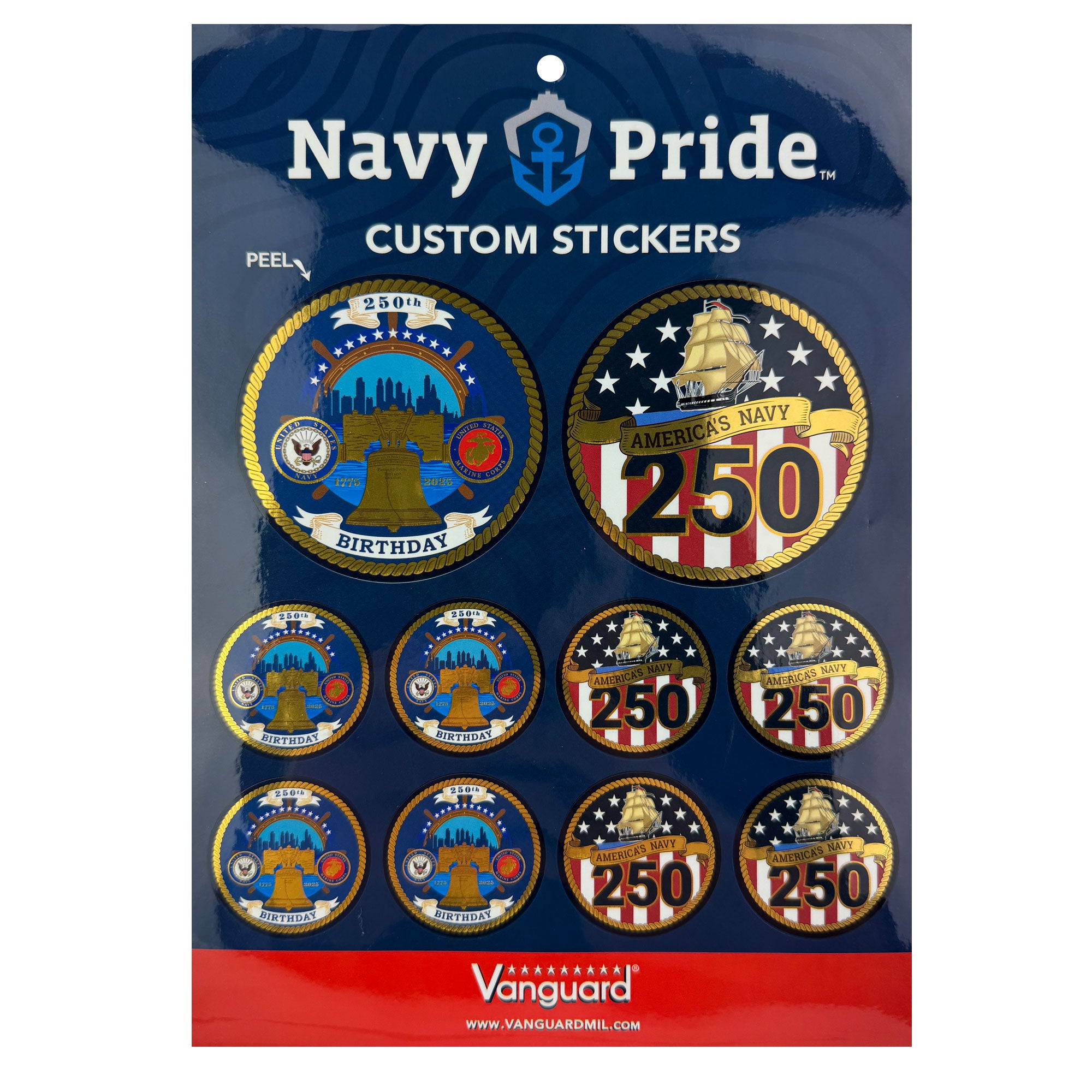 Navy 250th Birthday Bash Custom Stickers