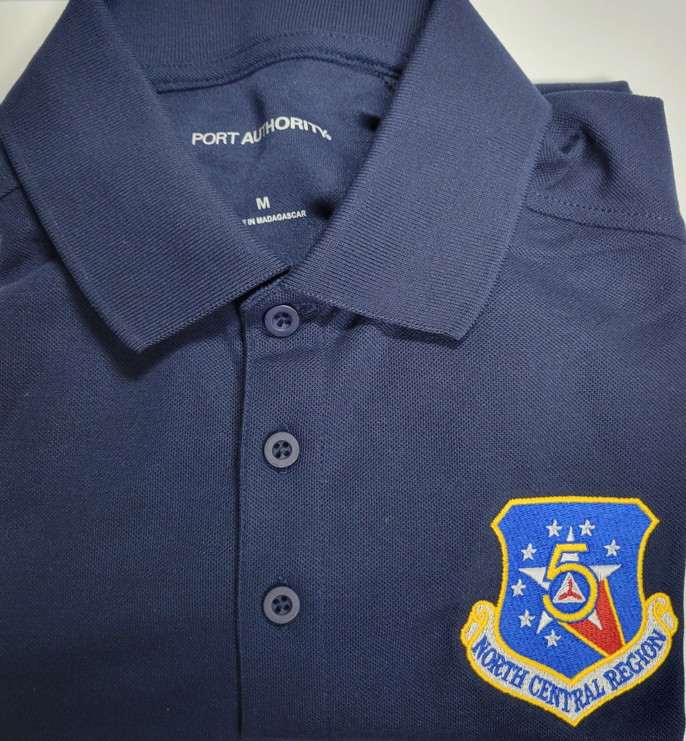 Civil Air Patrol Leisure Shirt: Polo (Navy Blue) with Wing/Region Emb Male