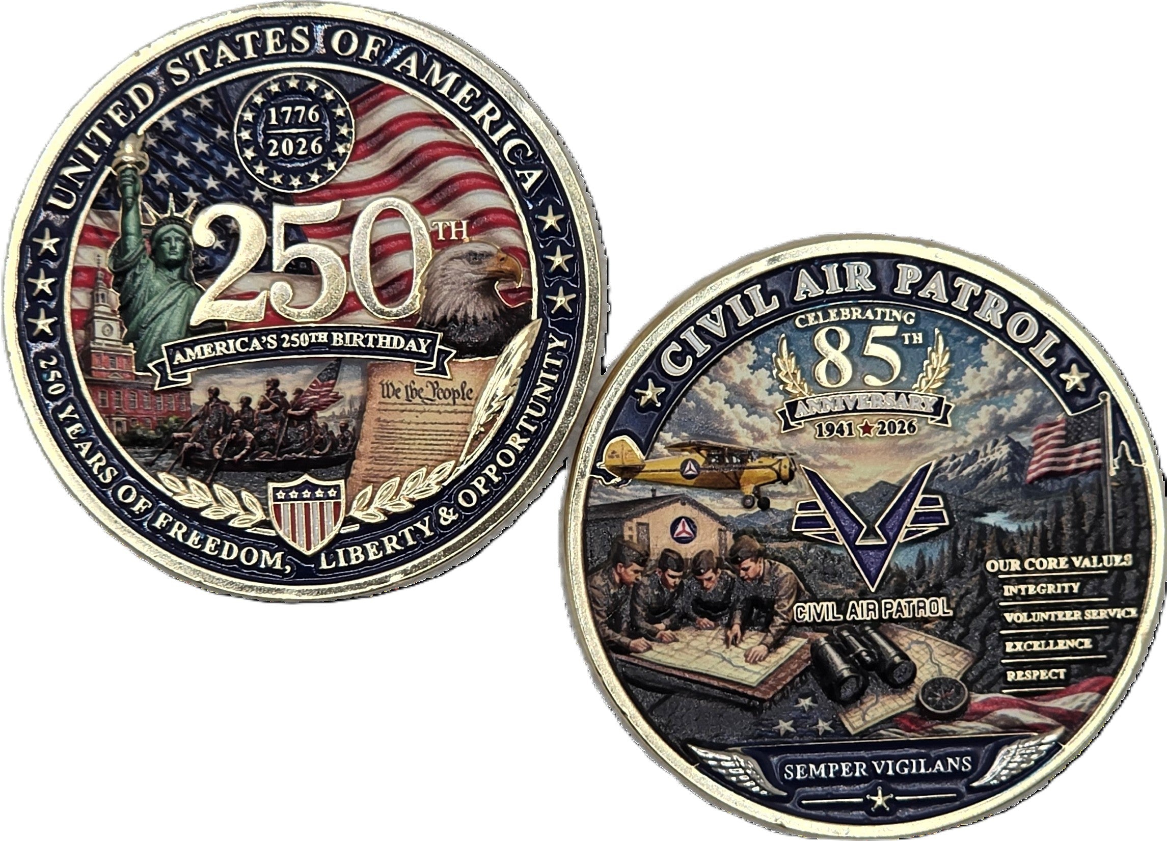 Civil Air Patrol: 250th Birthday 85th Anniversary Coin