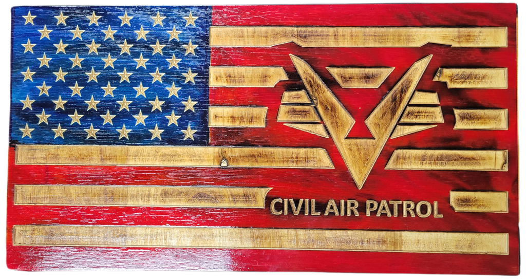 CAP Wooden US Flag with logo
