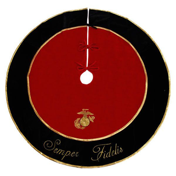 Marine Corps Tree Skirt: Semper Fidelis and Eagle, Globe and Anchor