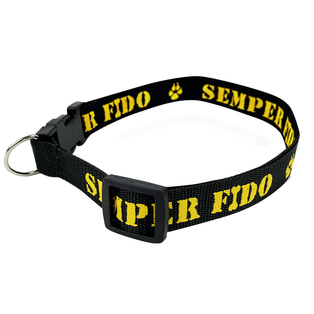 USMC Pet Collar - Black SEMPER FIDO