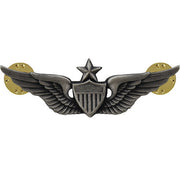 Army Badge: Senior Aviator - regulation size, silver oxidized