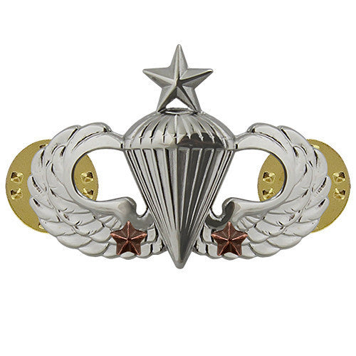 Army Badge: Senior Combat Parachute Second Award - mirror finish