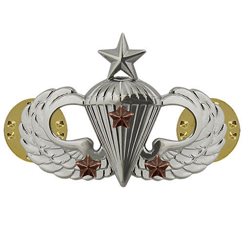 Army Badge: Senior Combat Parachute Third Award - mirror finish