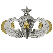 Army Badge: Senior Combat Parachute Fifth Award - mirror finish