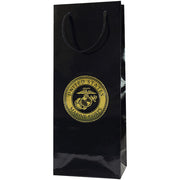 Gift Bag: BLACK GLOSS WITH GOLD United States Marine Corps Emblem
