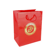 Gift Bag - Red: Gold Embossed Marine Corps Emblem