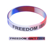 Bracelet: Red/White/Blue Silicone - Printed in Black 