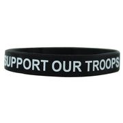 Bracelet: Support Our Troops - black silicone