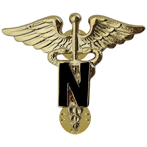 Army Officer Branch of Service Collar Device: Nurse - 22k gold plated