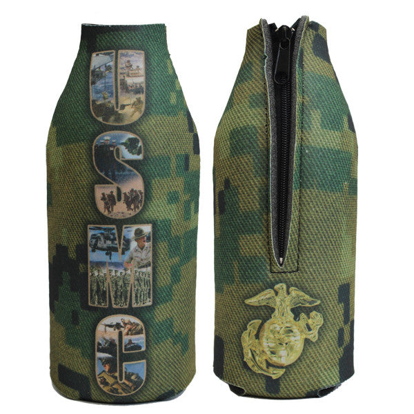 Marine Corps Digital Koozie: Bottle Cover with zipper
