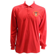 Men's True Red Long Sleeve Polo Shirt Embroidered With USNSCC Seal