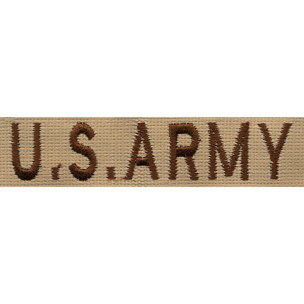 Army Tape: U.S. Army - embroidered on desert sand (NON-RETURNABLE)