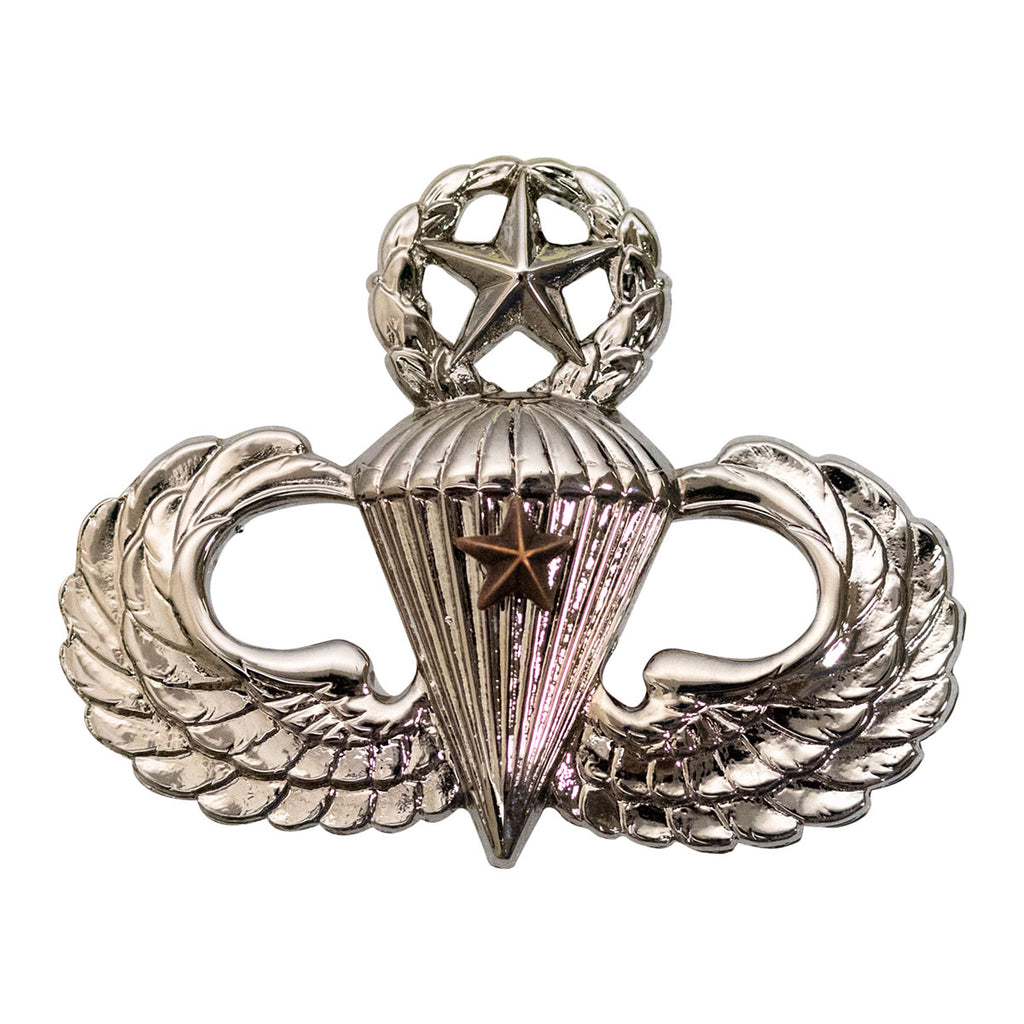 Army Badge: Master Combat Parachute First Award - mirror finish