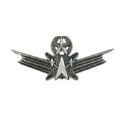 Army Badge: Space Master Badge - regulation size silver oxidized