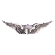Army Badge: Aviator - regulation size, silver oxidized