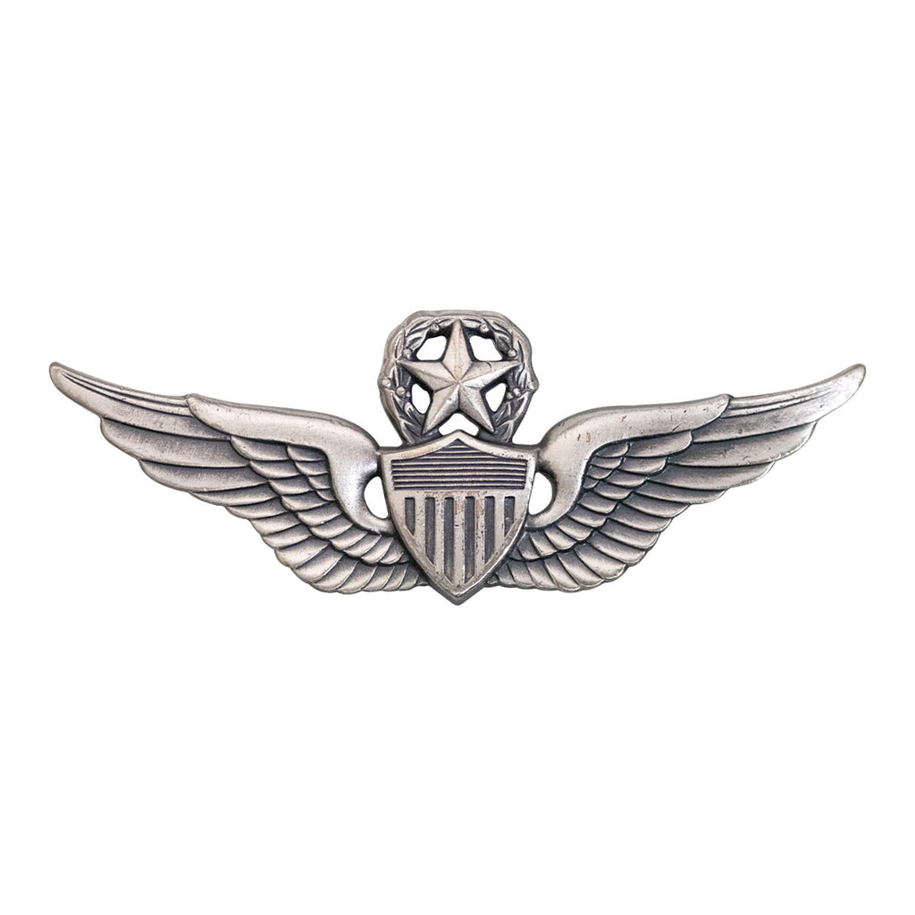 Army Badge: Master Aviator - regulation size, silver oxidized