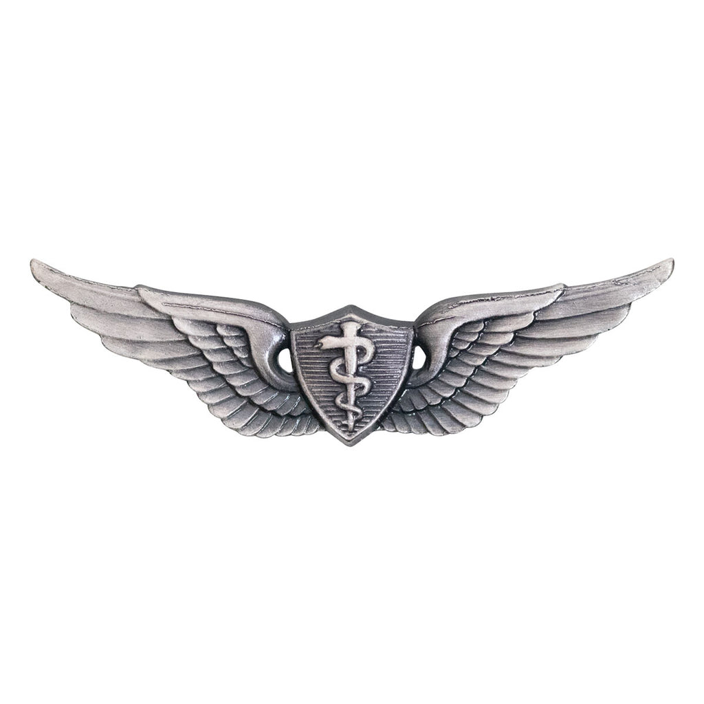 Army Badge: Flight Surgeon - regulation size, silver oxidized