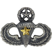 Army Badge: Master Combat Parachute Fifth Award - silver oxidized