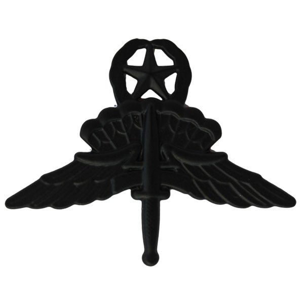 Army Badge: Freefall Jump Wings Master - regulation size, black metal