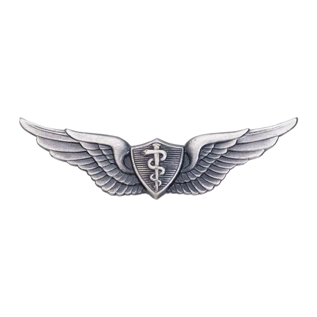 Army Dress Badge: Flight Surgeon - miniature, silver oxidized