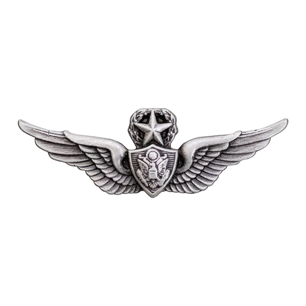 Army Dress Badge: Master Aircraft Crewman: Aircrew - miniature, silver oxidized