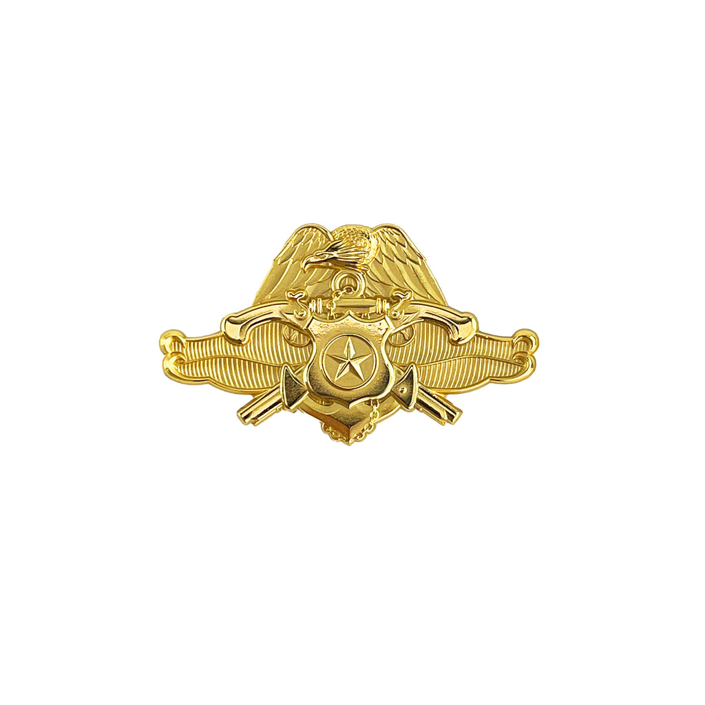 Navy Badge: 24K Gold Officer Security Forces Specialist - miniature size #8 matte finish