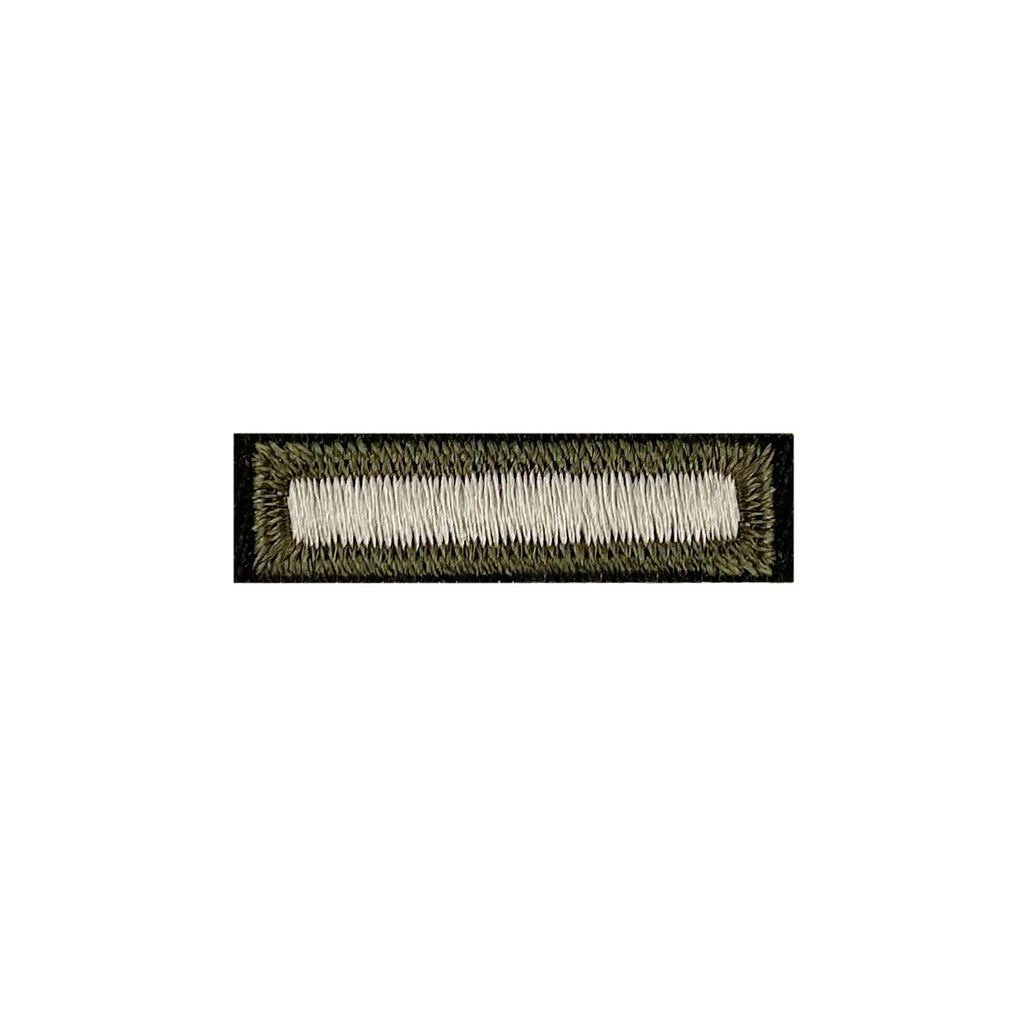 Army Green Service Uniform Overseas Bar: Embroidered on Green- male