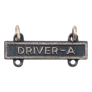 Army Qualification Bar: Driver A - silver oxidized finish